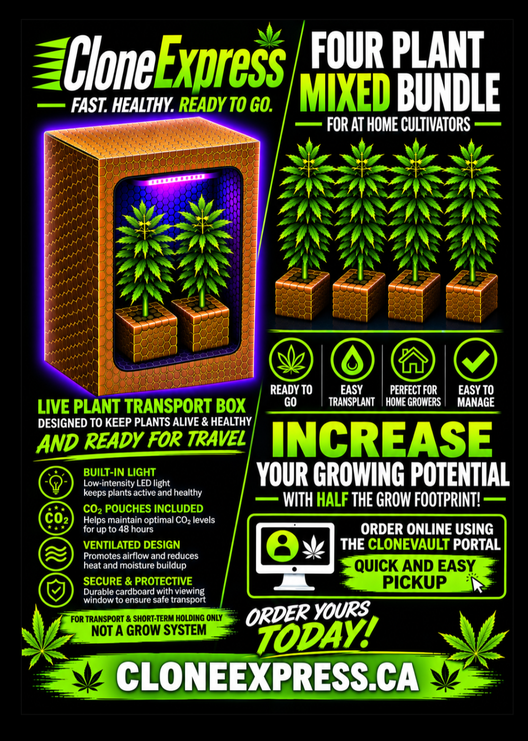 Introducing 4 in 1 Micro-Climate Clone Pod. Secure one of the 50 available spots to lock in early access EXCLUSIVE TO EDMONTON DISPENSARIES ONLY